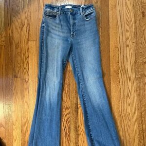 Good American Blue Flare Wide Leg Jeans